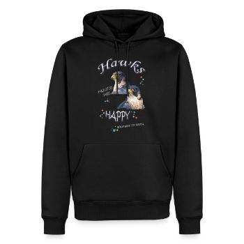 faucon - Sweat à capuche Premium bio Homme - noir - Devant - Nico (187cm)