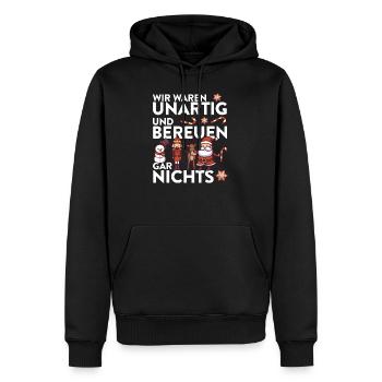 Weihnachtsmann Rentier XMAS Spruch Design - Männer Premium Bio Hoodie - Schwarz - Vorne - Nico (187cm)