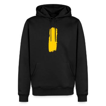 Gelber Strich - Zebrastreifen T-Shirt - Männer Premium Bio Hoodie - Schwarz - Vorne - Nico (187cm)