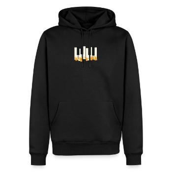 Saxophone musicien de piano jazz - Sweat à capuche Premium bio Homme - noir - Devant - Nico (187cm)