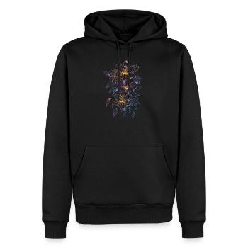 Lys avec un motif arc-en-ciel - Sweat à capuche Premium bio Homme - noir - Devant - Nico (187cm)