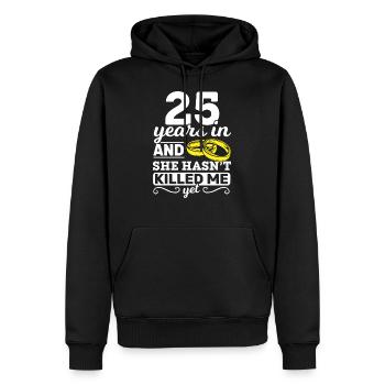 25 ans 25 anniversaire mariage cadeau - Sweat à capuche Premium bio Homme - noir - Devant - Nico (187cm)