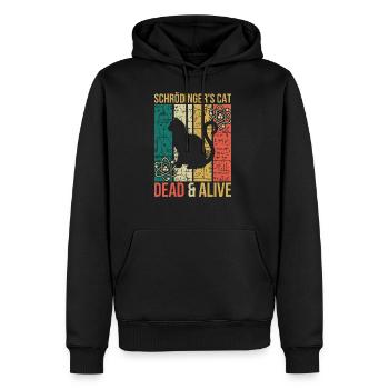 Physics thought experiment Schrödinger's cat - Men’s Premium Organic Hoodie - black - Front - Nico (187cm)