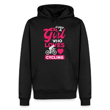 Juste une fille qui aime le vélo vélo de route - Sweat à capuche Premium bio Homme - noir - Devant - Nico (187cm)