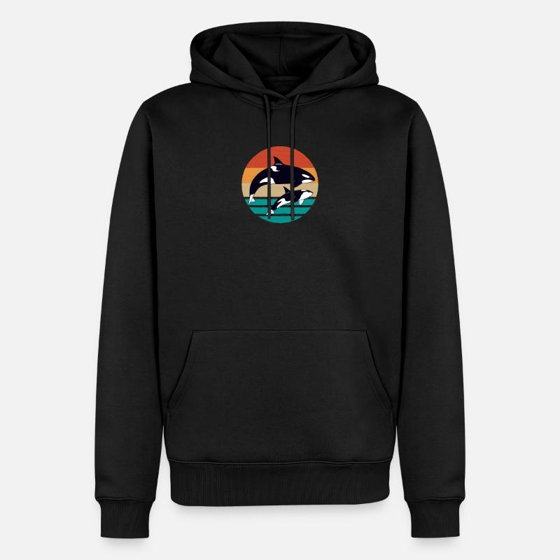 Süßes Orca Design - Männer Premium Bio Hoodie - Schwarz