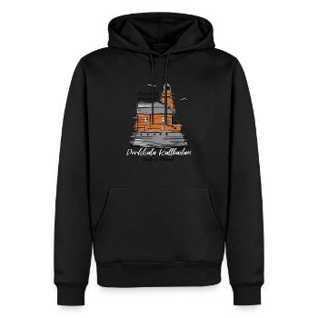 CARROT KALLBÅDA LEUCHTTURMPRODUKTE UND GESCHENKE - Männer Premium Bio Hoodie - Schwarz - Vorne - Nico (187cm)
