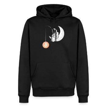 Bitcoin Liebhaber BTC Hodler Bitcoin Coin - Männer Premium Bio Hoodie - Schwarz - Vorne - Nico (187cm)