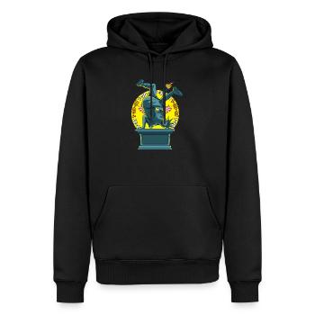 Freiheitsstatue macht Kopfstand 1-20-21 - Männer Premium Bio Hoodie - Schwarz - Vorne - Nico (187cm)