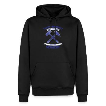 Schalke Team Ruhrpott Fussball Schalker Geschenk - Männer Premium Bio Hoodie - Schwarz - Vorne - Nico (187cm)