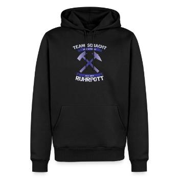 Schalke Team Ruhrpott Fussball Schalker Geschenk - Männer Premium Bio Hoodie - Schwarz - Vorne - Nico (187cm)