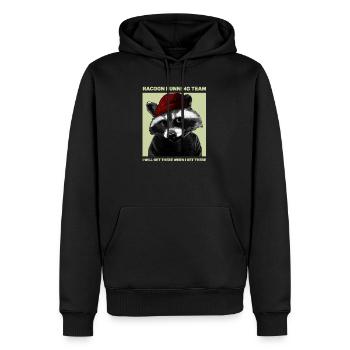 Waschbär Team Jogger Läufer Damen Herren Geschenk - Männer Premium Bio Hoodie - Schwarz - Vorne - Nico (187cm)