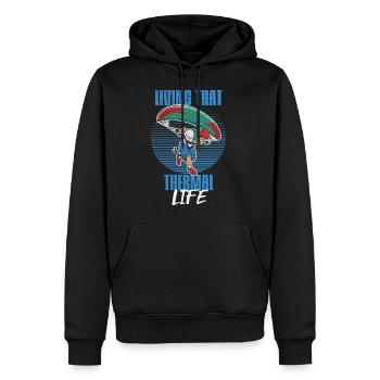 Parapente proverbe pour un parapente - Sweat à capuche Premium bio Homme - noir - Devant - Nico (187cm)