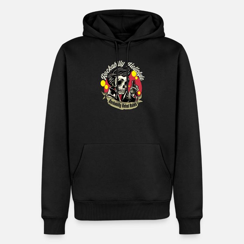 Rockabilly Rebel Rules Rockabilly Hellstyle - Sweat à capuche Premium bio Homme - noir