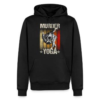 Murder Yoga Karaté Judo BJJ Sports de combat - Sweat à capuche Premium bio Homme - noir - Devant - Nico (187cm)