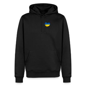 Ukraine Herz Ukrajina Land Ukrainer Ukrainisch Fun - Männer Premium Bio Hoodie - Schwarz - Vorne - Nico (187cm)