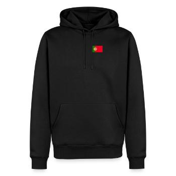 Portugal Drapeau Portugais Cadeau portugais - Sweat à capuche Premium bio Homme - noir - Devant - Nico (187cm)