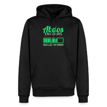 ABDOS idée cadeau humour - Sweat à capuche Premium bio Homme - noir - Devant - Nico (187cm)