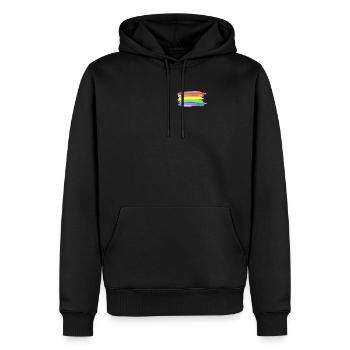LGBT drapeau arc-en-ciel drapeau Pride Gay Gay - Sweat à capuche Premium bio Homme - noir - Devant - Nico (187cm)