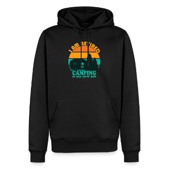 Retro Retired Camping est mon nouveau travail - Sweat à capuche Premium bio Homme - noir - Devant - Nico (187cm)