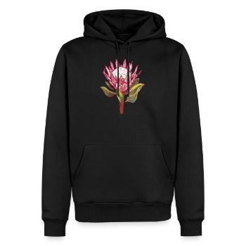 Protea - Men’s Premium Organic Hoodie - black - Front - Nico (187cm)
