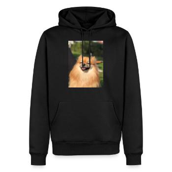 smiling pomeranian zwergspitz happy - Sweat à capuche Premium bio Homme - noir - Devant - Nico (187cm)
