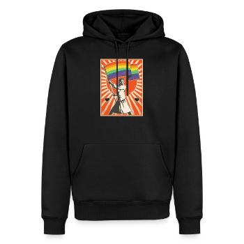 Gay Trans Queer Pride Rainbow Flag Equality LGBT - Sweat à capuche Premium bio Homme - noir - Devant - Nico (187cm)