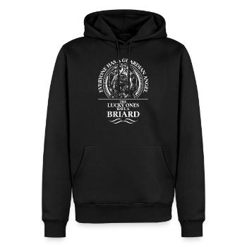 BRIARD Guardian Angel Dog Saying Dogs WILSIGNS - Men’s Premium Organic Hoodie - black - Front - Nico (187cm)