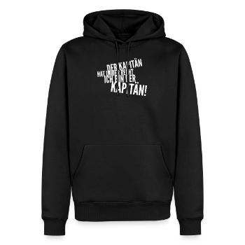 LASS DAS MAL DEN KAPITÄN MACHEN DU LAPPEN - Männer Premium Bio Hoodie - Schwarz - Vorne - Nico (187cm)