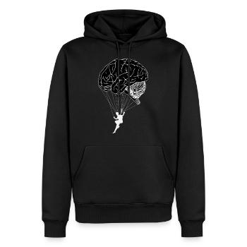 Brain Paragliding - Männer Premium Bio Hoodie - Schwarz - Vorne - Nico (187cm)