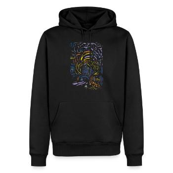 Abstrakt - Männer Premium Bio Hoodie - Schwarz - Vorne - Nico (187cm)