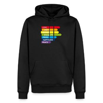 gay pride csd rainbow homo parade proud before lol - Men’s Premium Organic Hoodie - black - Front - Nico (187cm)