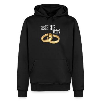wEHE mir! Ehe Heirat Hochzeit JGA Geschenk Spruch - Männer Premium Bio Hoodie - Schwarz - Vorne - Nico (187cm)