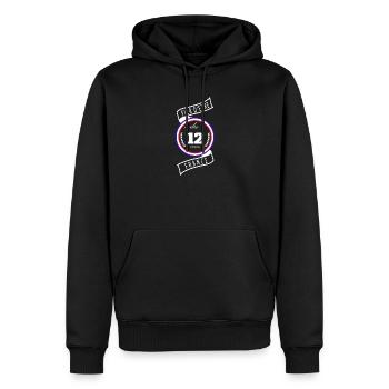 Fier D'être Du 12 Aveyron France - Sweat à capuche Premium bio Homme - noir - Devant - Nico (187cm)