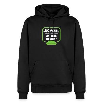 Das Wetter ist so herrlich, da kann man was ..... - Männer Premium Bio Hoodie - Schwarz - Vorne - Nico (187cm)