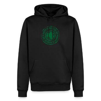 St. Patrick's Day Grüner Stempelkreis - Männer Premium Bio Hoodie - Schwarz - Vorne - Nico (187cm)