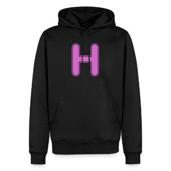 H Buchstabe Alphabet Name Buchstabieren Geschenk - Männer Premium Bio Hoodie - Schwarz - Vorne - Nico (187cm)