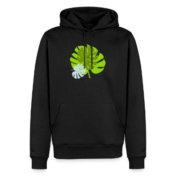 leaves - Men’s Premium Organic Hoodie - black - Front - Nico (187cm)