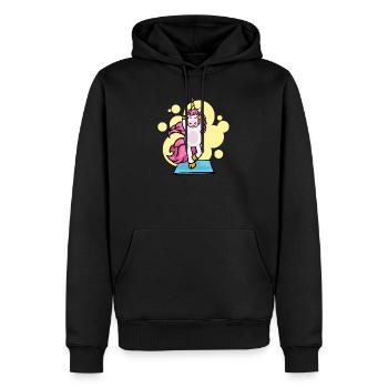 Pilates Unicorn Exercise Workout Workout Gym - Sweat à capuche Premium bio Homme - noir - Devant - Nico (187cm)