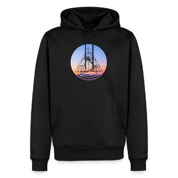 Tetraeder Kreise - Männer Premium Bio Hoodie - Schwarz - Vorne - Nico (187cm)
