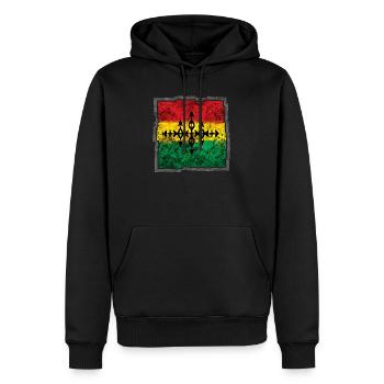 Abstraktes Reggae Färbe-Cross - Männer Premium Bio Hoodie - Schwarz - Vorne - Nico (187cm)