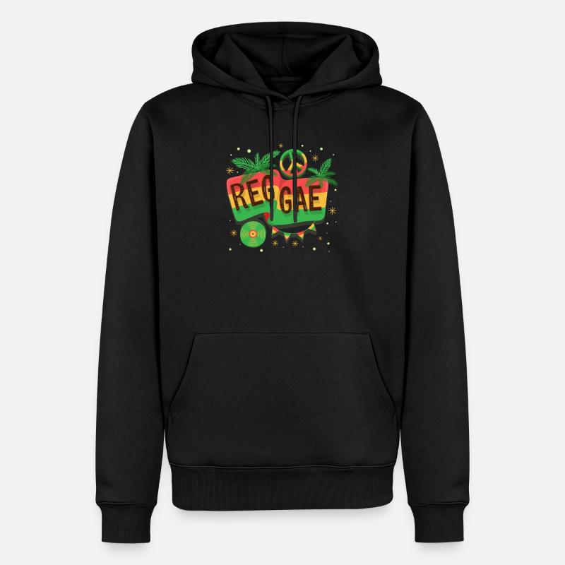 Reggae Flagge Regenbogen Vibe - Männer Premium Bio Hoodie - Schwarz