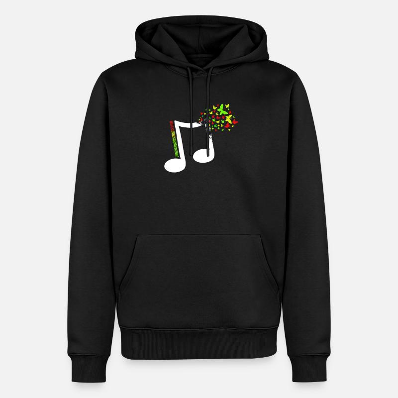 Note couleur papillon - Sweat à capuche Premium bio Homme - noir