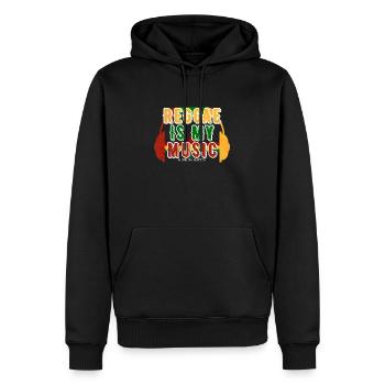 Reggae Ist Meine Musik - Männer Premium Bio Hoodie - Schwarz - Vorne - Nico (187cm)