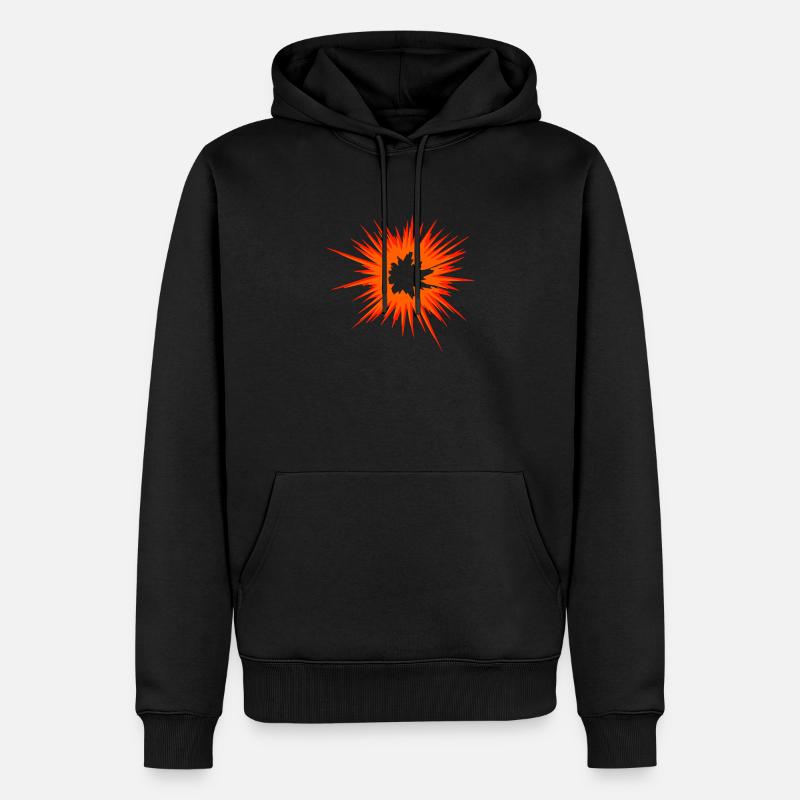 Explosion étoile flamme - Sweat à capuche Premium bio Homme - noir