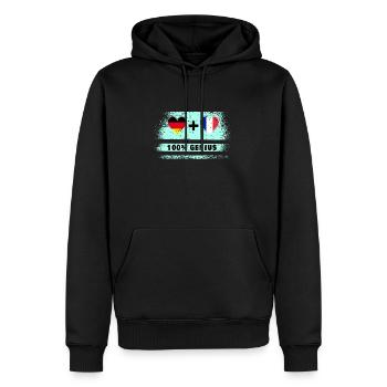 Allemagne et France 100 % génial / cadeau - Sweat à capuche Premium bio Homme - noir - Devant - Nico (187cm)