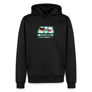 Allemagne et Pologne 100 % Genial / Cadeau - Sweat à capuche Premium bio Homme - noir - Devant - Nico (187cm)