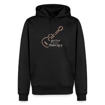 Gitarre Therapie lustig Sprüche Symbol Klassik - Männer Premium Bio Hoodie - Schwarz - Vorne - Nico (187cm)