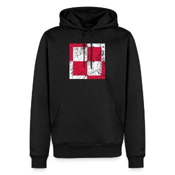 Fliegerabzeichen Polen air force roundel Pologne - Sweat à capuche Premium bio Homme - noir - Devant - Nico (187cm)