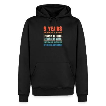 9. Jahre Geburtstag Geburtstagsfeier Geburt Fest - Männer Premium Bio Hoodie - Schwarz - Vorne - Nico (187cm)