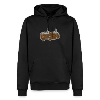 Vintage Traktoren Rostorange - Männer Premium Bio Hoodie - Schwarz - Vorne - Nico (187cm)